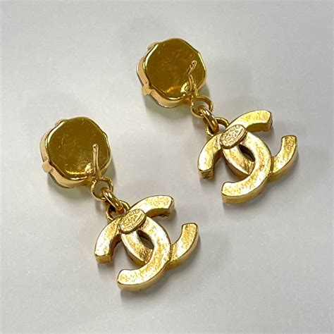 chanel logo earrings fake|faux channel earrings uk.